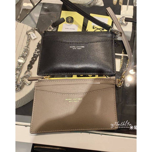 ORIG & IMPORTED MJ The Top Zip Wristlet Wallet Taupe / Black