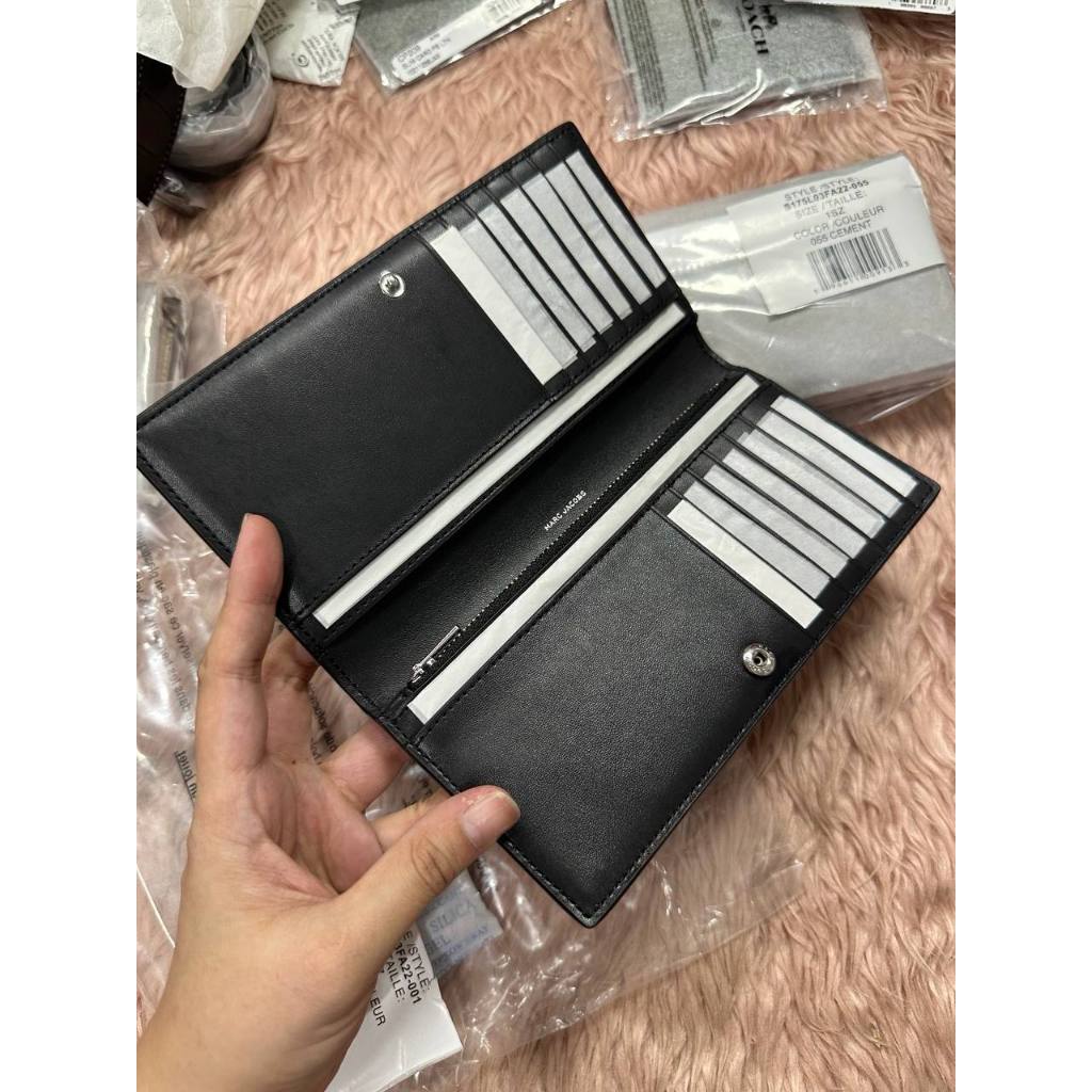 ORIG & IMPORTED MJ The Slim 84 Bifold Long Wallet Black Taupe