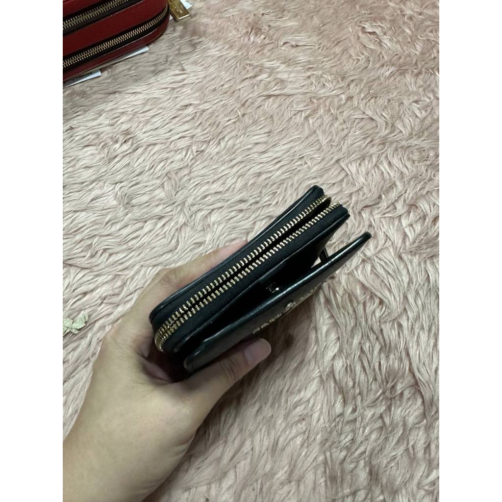 ORIG Preloved KS Minnie Mouse Zip Around Black Small Wallet