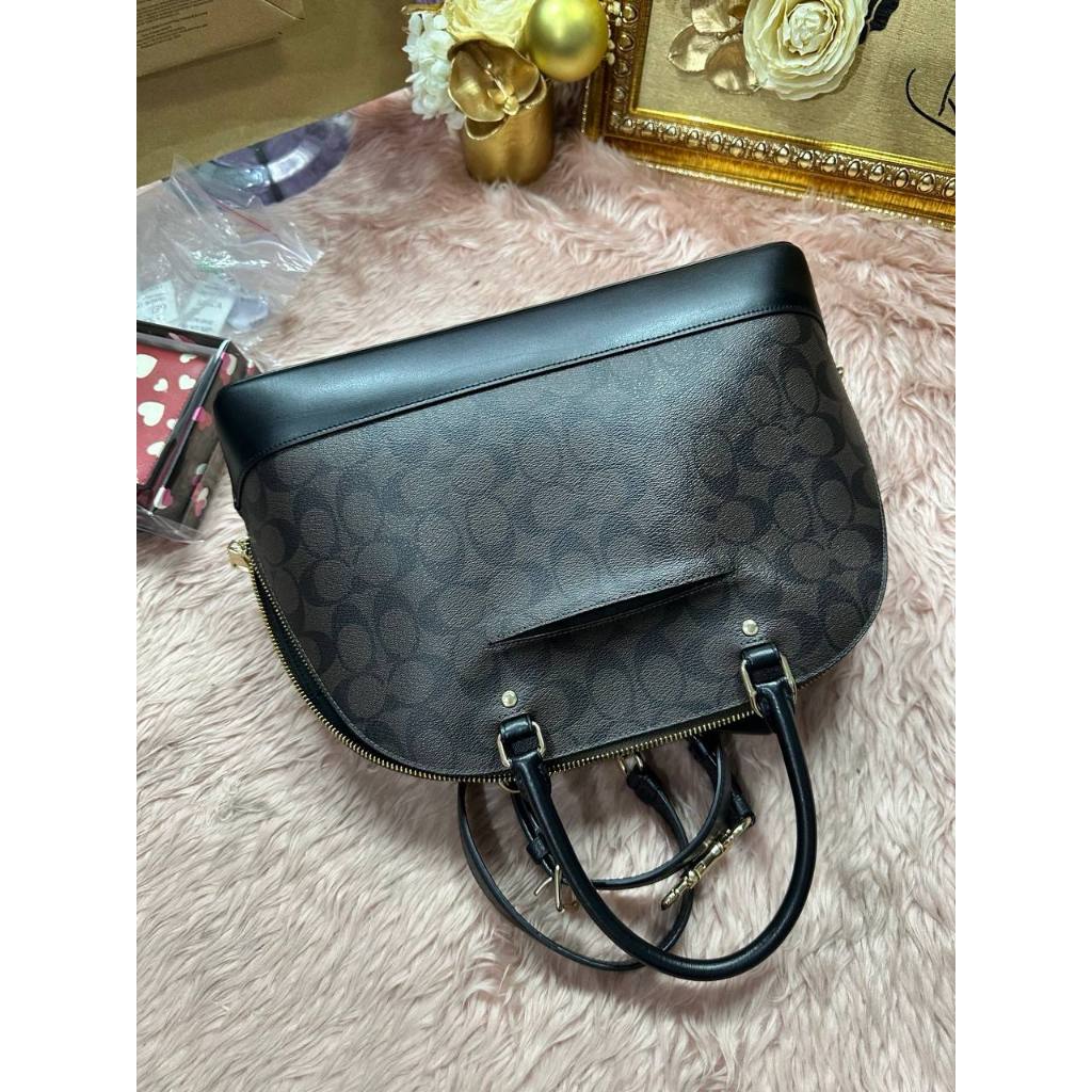 ORIG Preloved CCH Large Sierra Satchel Black Signature Brown Black