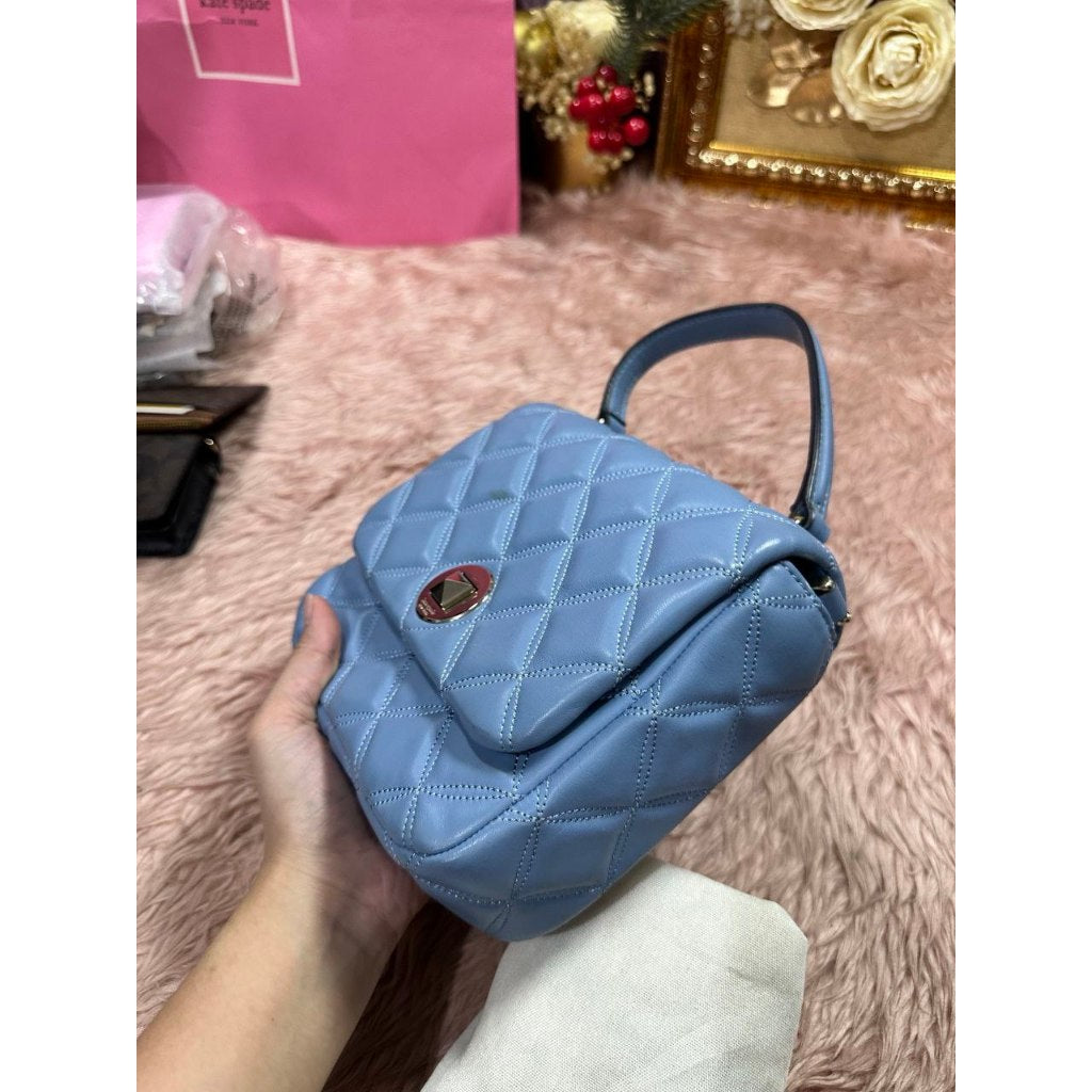 ORIG Preloved KS Natalia Square Crossbody Handbag Blue Small Bag