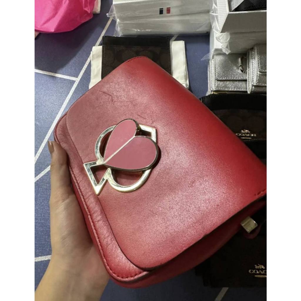 Preloved KS Nicola Twistlock Small Hot Chili Shoulder Bag Red