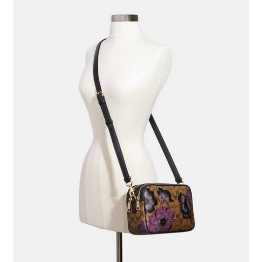 ORIG Preloved CCH Jes Crossbody Brown Bag In Signature Canvas Floral Print