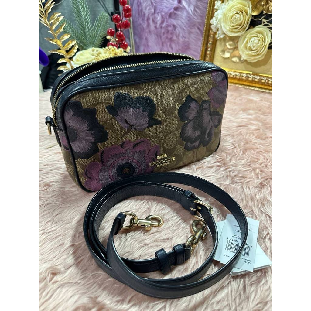 ORIG Preloved CCH Jes Crossbody Brown Bag In Signature Canvas Floral Print