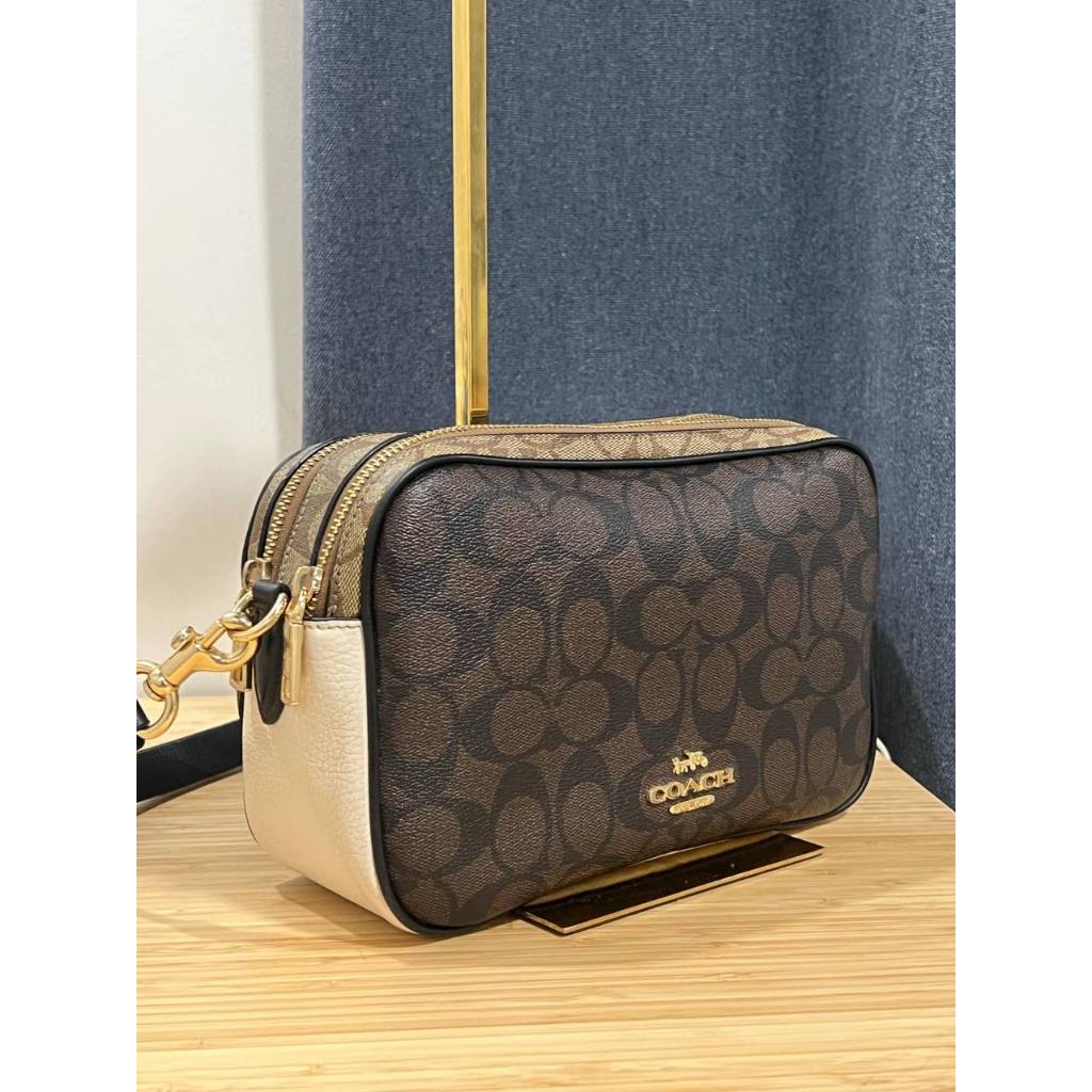 ORIG Preloved CCH RARE Jes Crossbody In Blocked Signature Canvas Brown Bag
