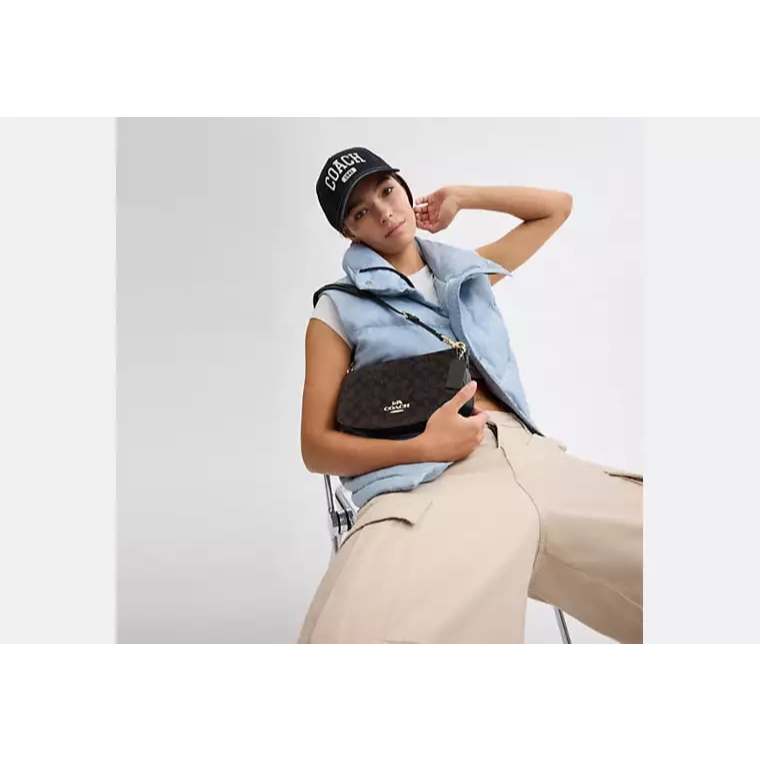 ORIG & IMPORTED CCH Andrea Shoulder Bag In Signature Canvas - Walnut Brown
