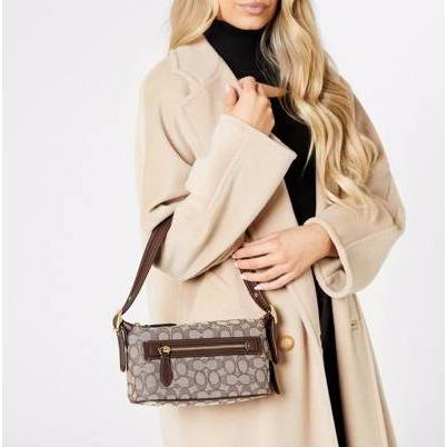ORIG Preloved CCH RARE Retail Demi Bag In Signature Jacquard Brown Bag