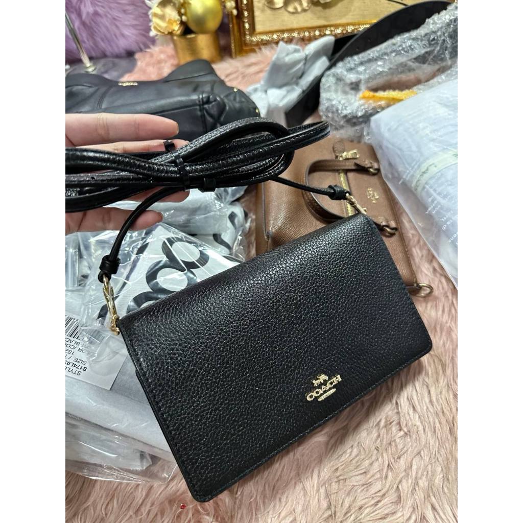 ORIG Preloved CCH Anna Foldover Clutch Crossbody Black Bag
