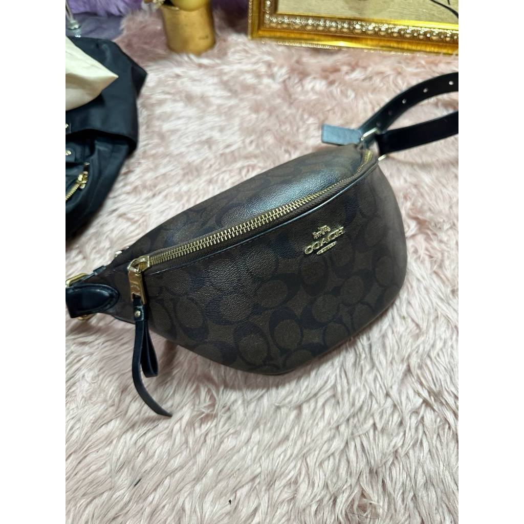ORIG Preloved CCH Brown Belt Bag In Signature Canvas
