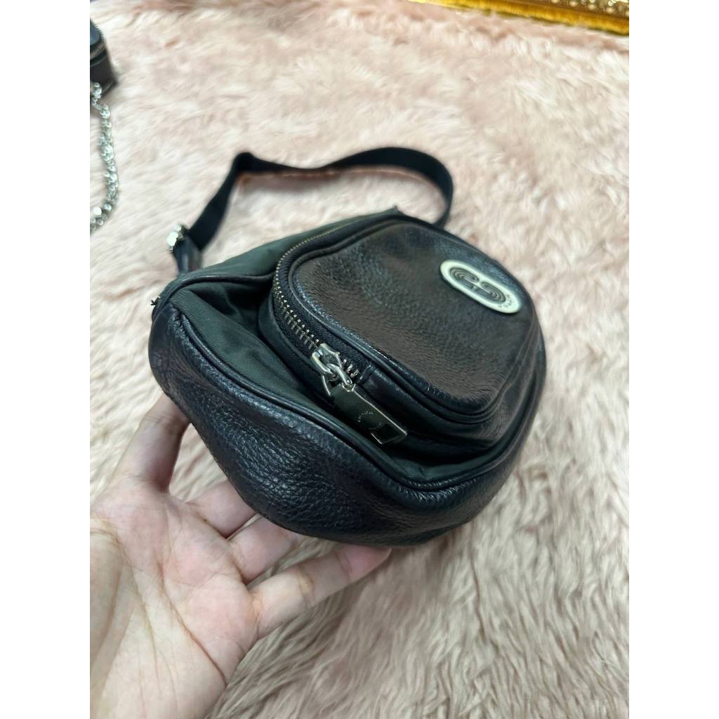 ORIG Preloved CCH Court Belt Black Green Bag Nylon