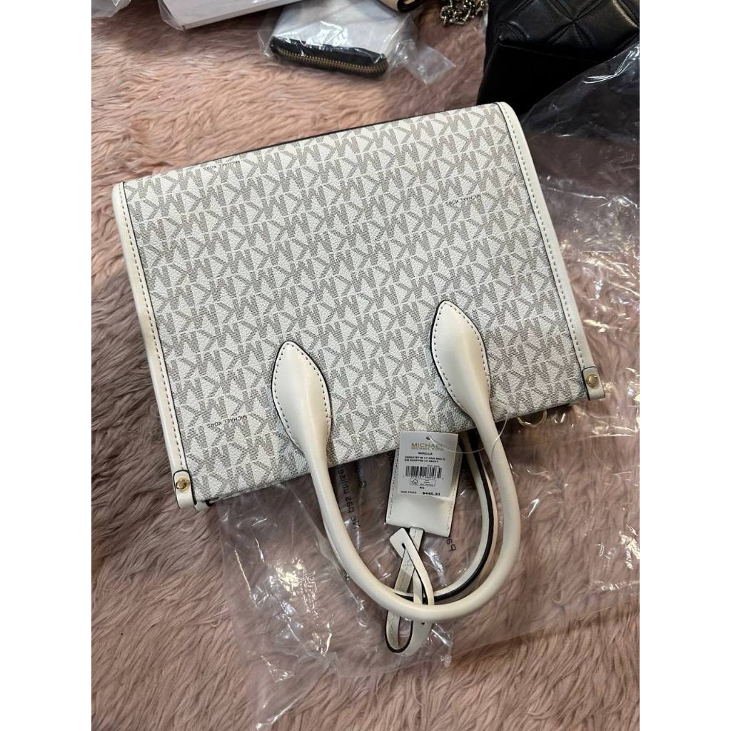 ORIG & IMPORTED MK Mirella Small Signature Logo Crossbody Bag Vanilla White