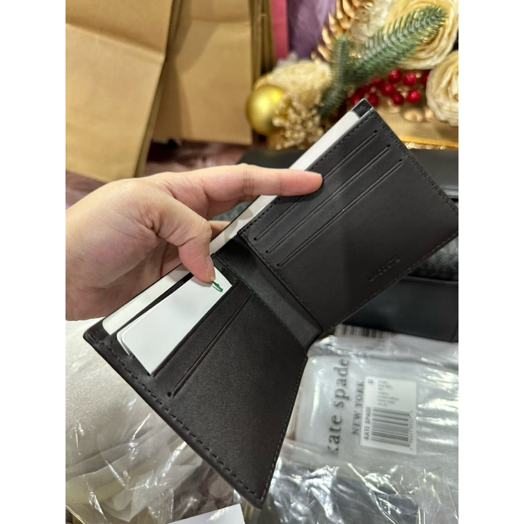 ORIG & IMPORTED LCT Men's Fitzgerald Leather 6-Card Black Brown Men’s Wallet NH1115FG