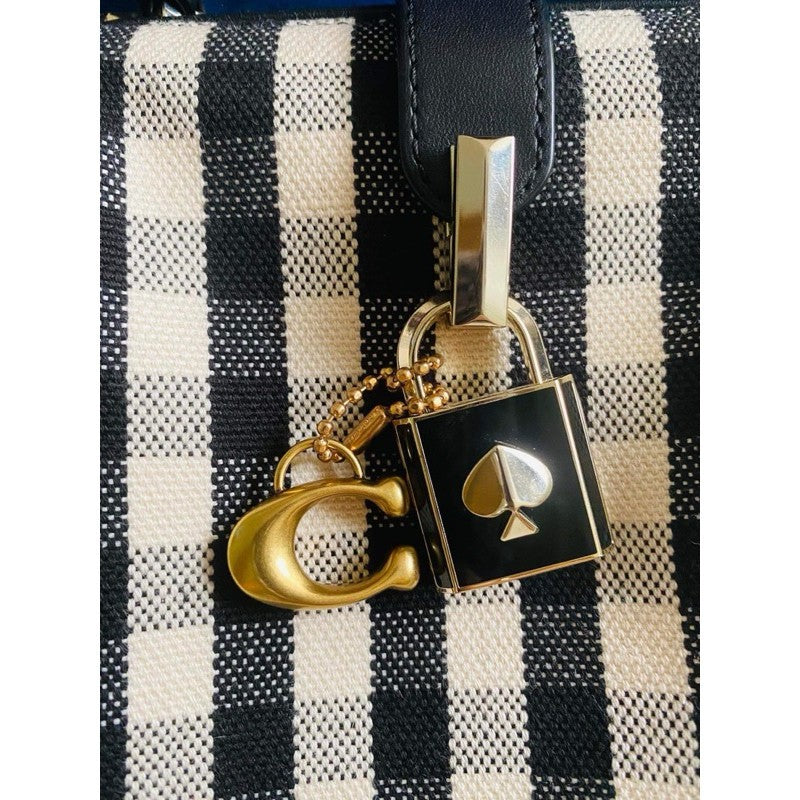 Orig Small Wallet Leather Gold Keychain / Bag Charms / Hangtag
