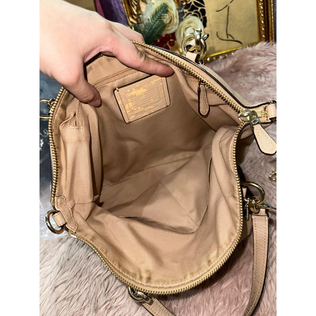 ORIG Preloved CCH Small Kelsey Satchel Beige Bag