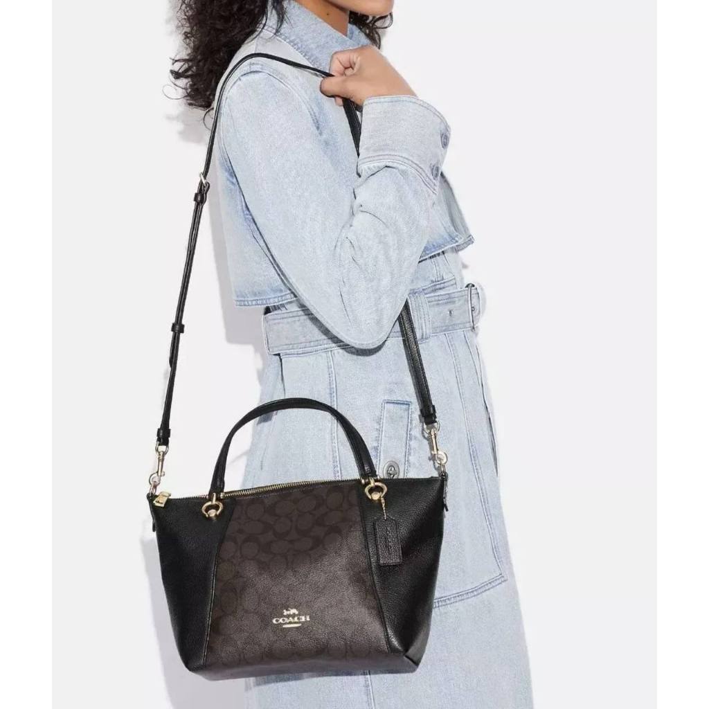 ORIG Preloved CCH Kacey Satchel Medium bag Signature Brown Black