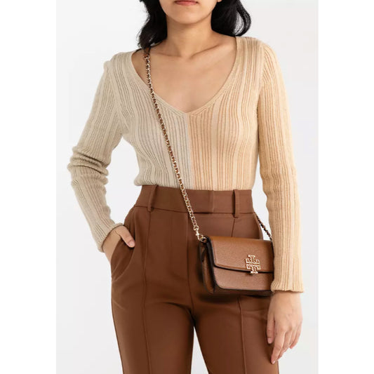 ORIG & IMPORTED TB Britten pebble chain crossbody small bag/purse/wristlet in Tiramisu Br