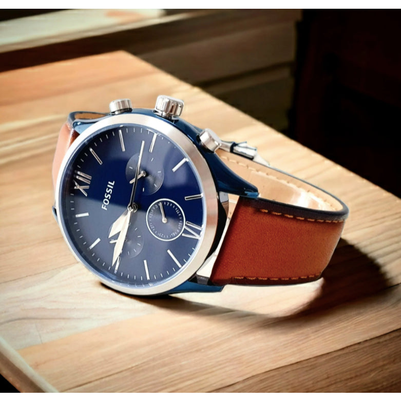 ORIG & IMPORTED Fenmore Multifunction Luggage Leather Men's Watch