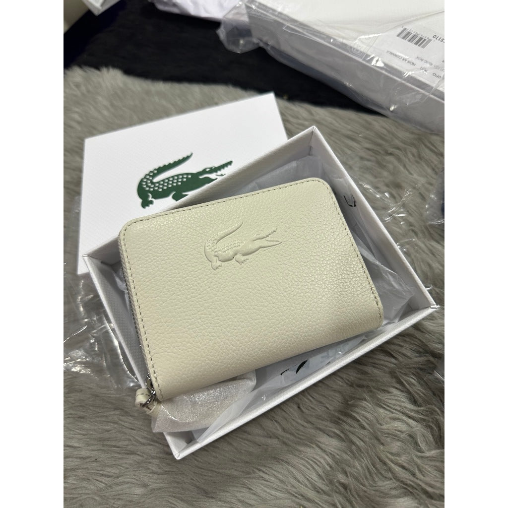 ORIG & IMPORTED LCT Women's Mini City Court Grain Leather Small Wallet Chalk White