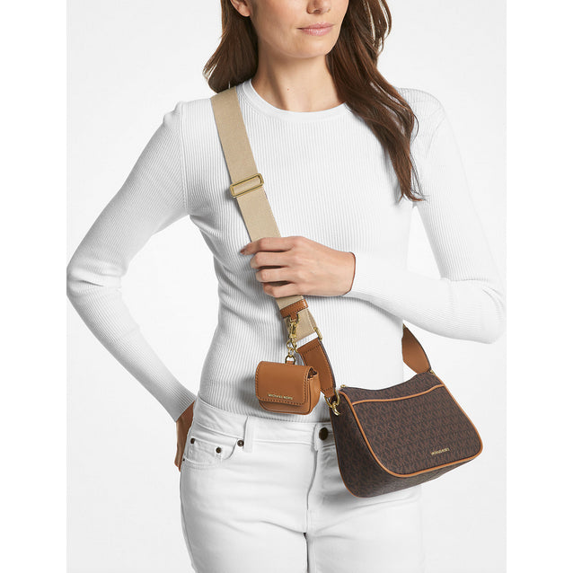 ORIG & IMPORTED MK Jet Set Medium Signature Logo Crossbody Brown Bag with Case for Apple AirPods