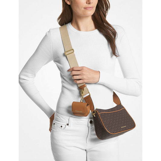 ORIG & IMPORTED MK Jet Set Medium Signature Logo Crossbody Brown Bag with Case for Apple AirPods