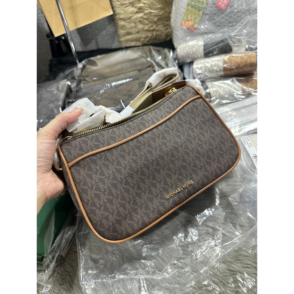 ORIG & IMPORTED MK Jet Set Medium Signature Logo Crossbody Brown Bag with Case for Apple AirPods