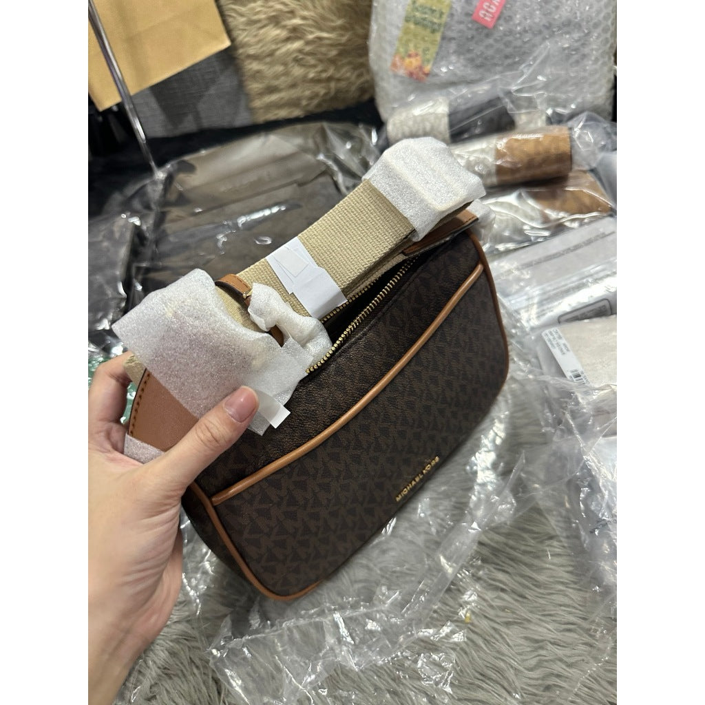 ORIG & IMPORTED MK Jet Set Medium Signature Logo Crossbody Brown Bag with Case for Apple AirPods