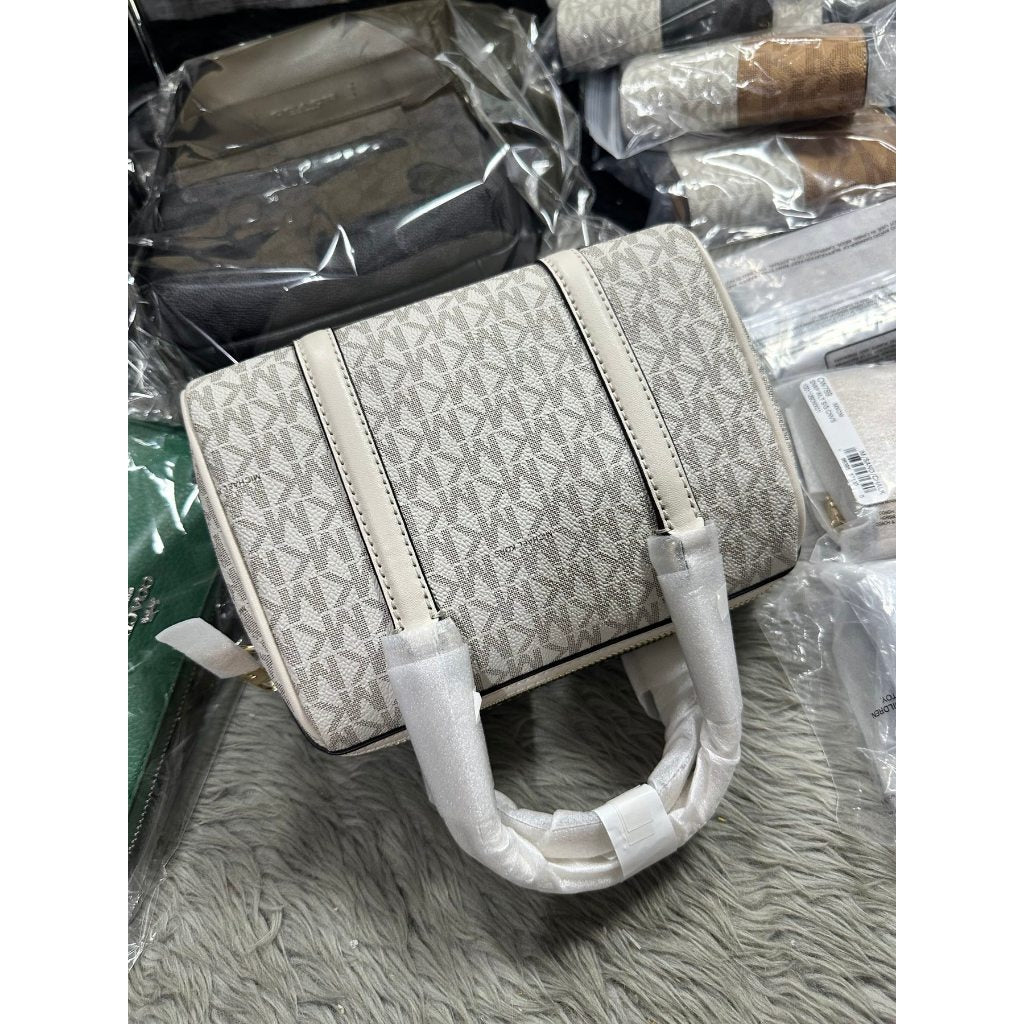 ORIG & IMPORTED MK Jet Set Travel Small Duffle Satchel Crossbody Bag in Vanilla White
