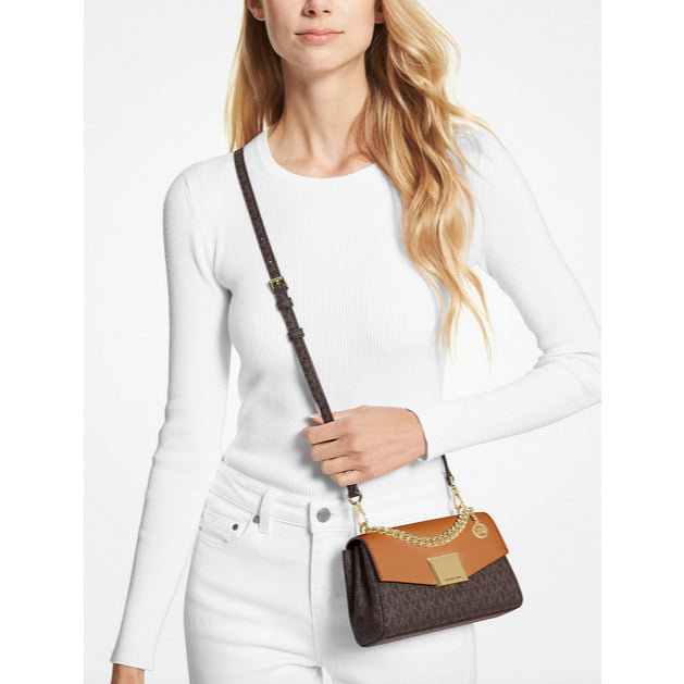 ORIG PRELOVED  MK Lita Small Leather Crossbody Bag Brown