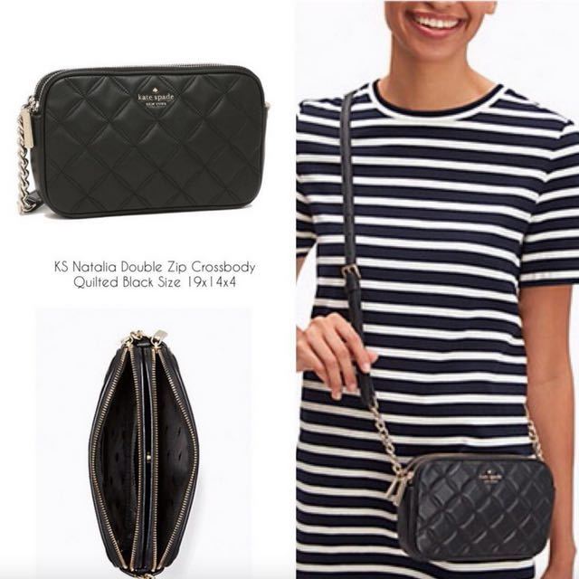 ORIG PRELOVED  KS Natalia Double Zip Small Black Bag