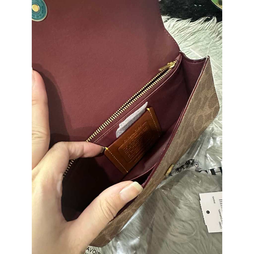 ORIG & IMPORTED CCH Retail Evie Long Wallet With Chain In Signature Canvas Khaki Brown