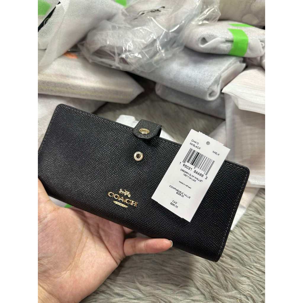 ORIG & IMPORTED CCH Slim Long Wallet Taupe/Black/White