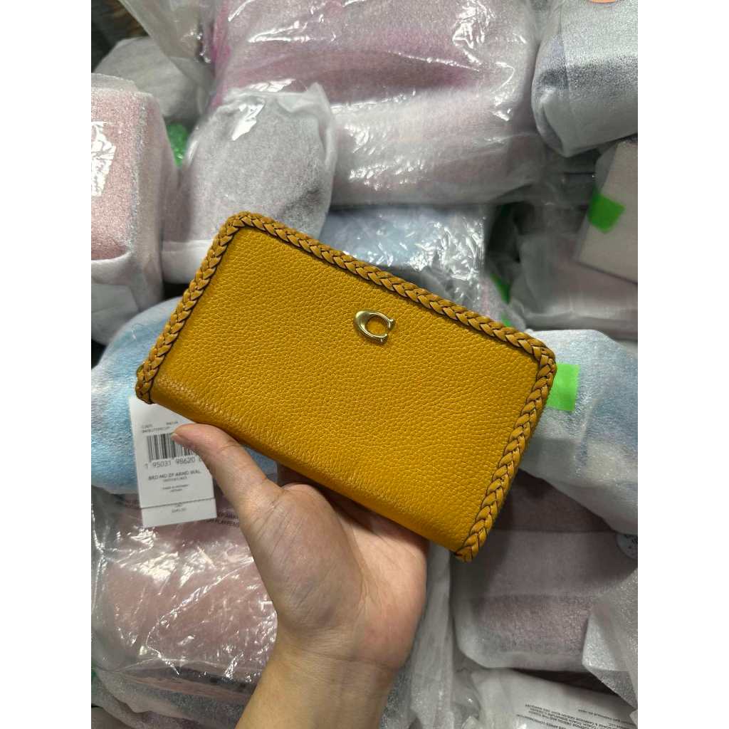 ORIG & IMPORTED CCH RARE Retail Medium Zip Around Yellow Buttercup Wallet With Braid