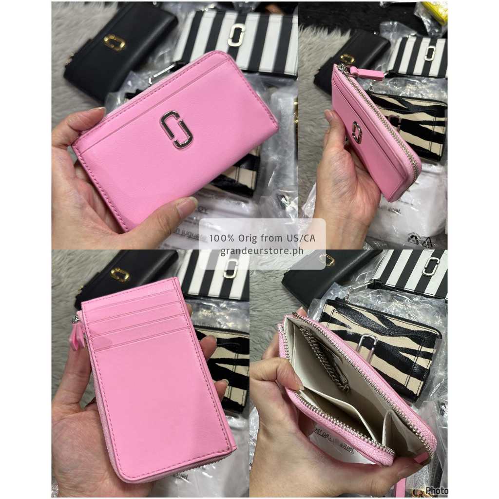 ORIG & IMPORTED MJ The Top Zip Multi Slim Card Wallet Black/Pink