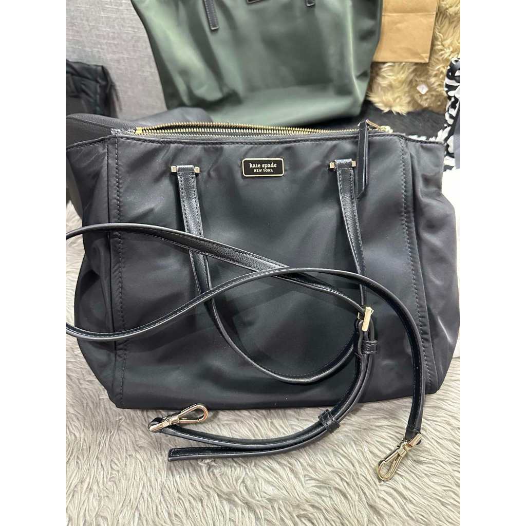 ORIG Preloved KS Dawn Medium Satchel Double zip Nylon Bag Black