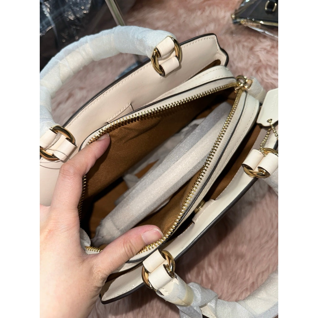 ORIG & IMPORTED CCH Mini Lillie Carryall Satchel Bag Light Khaki/White