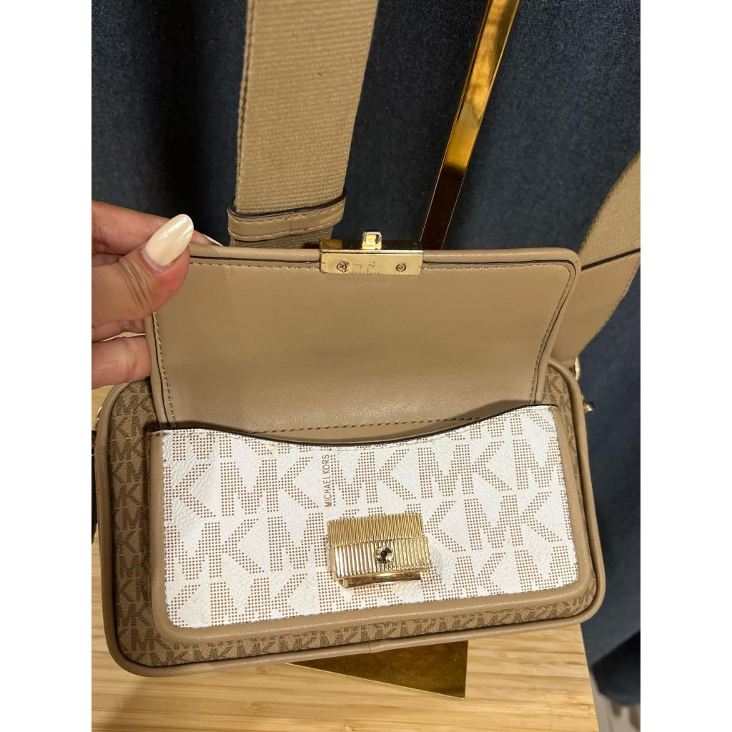 ORIG Preloved MK Bradshaw Medium Logo Camera Bag Brown