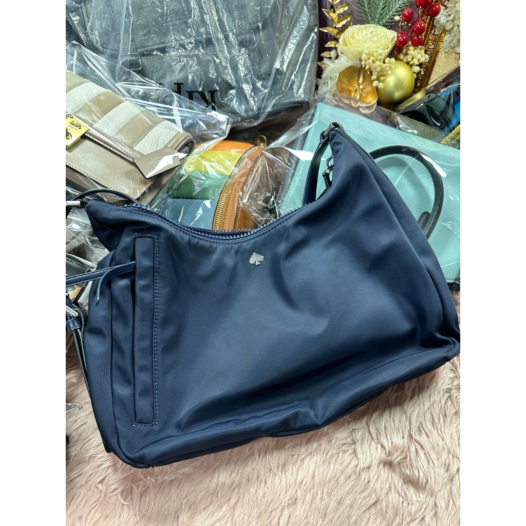 ORIG Preloved KS Jae Medium Shoulder Bag Nylon Navy Blue