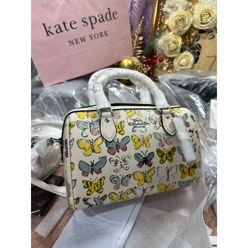 ORIG & IMPORTED CCH Rowan Satchel White Bag With Butterfly Print