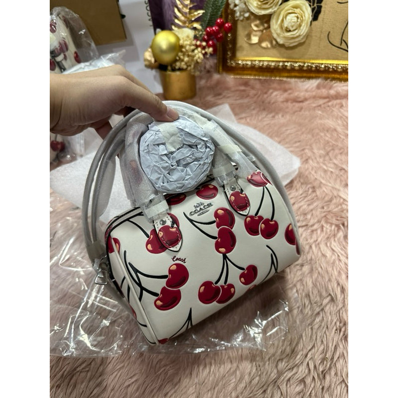 ORIG & IMPORTED CCH Mini Rowan Crossbody Small White Bag With Cherry Print