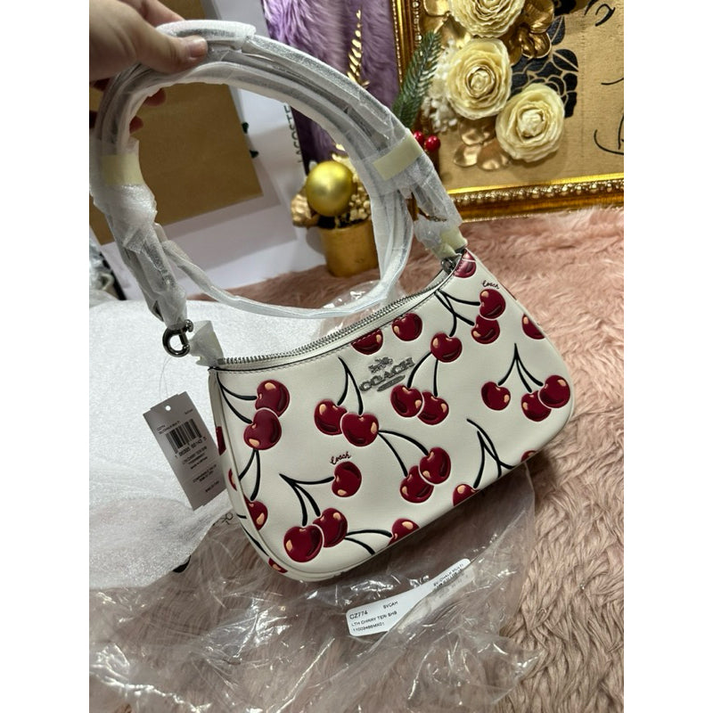 ORIG & IMPORTED CCH Teri Shoulder White Bag With Cherry Print