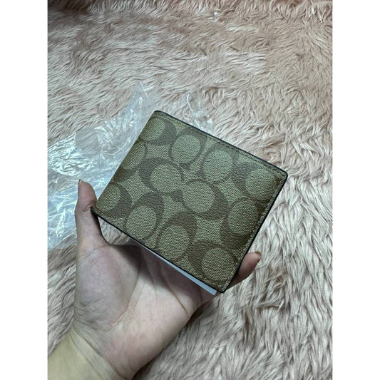 ORIG & IMPORTED CCH 3 in 1 Compact Signature Leather Tan Brown Men's Wallet