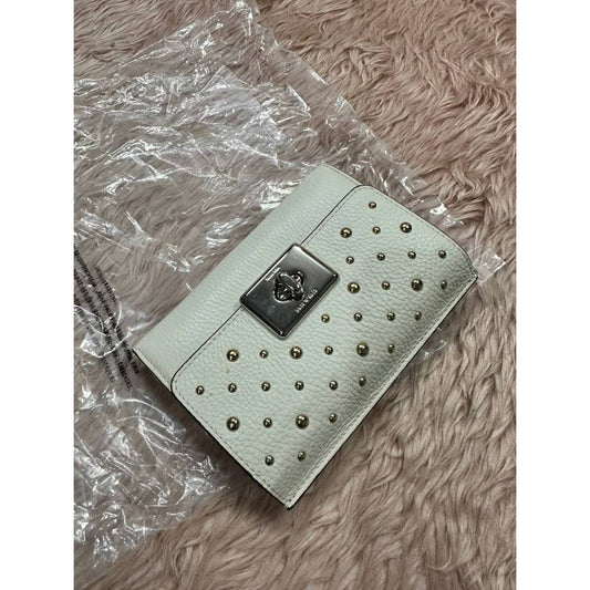 ORIG & IMPORTED CCH Cassidy Turnlock Medium Wallet With Rivets White
