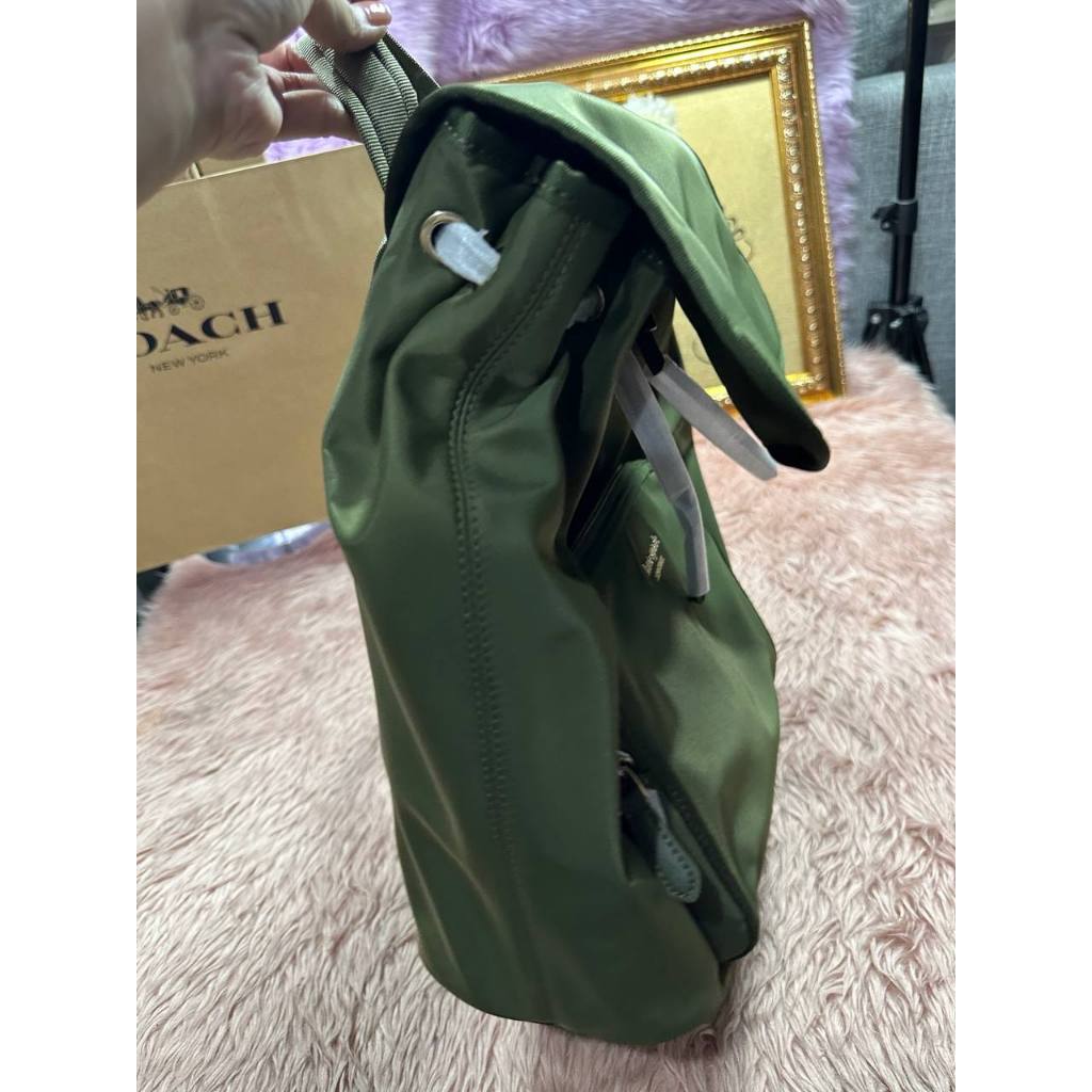 ORIG & IMPORTED KS The Little Better Sam Nylon Medium Backpack Bag in Sapling Green
