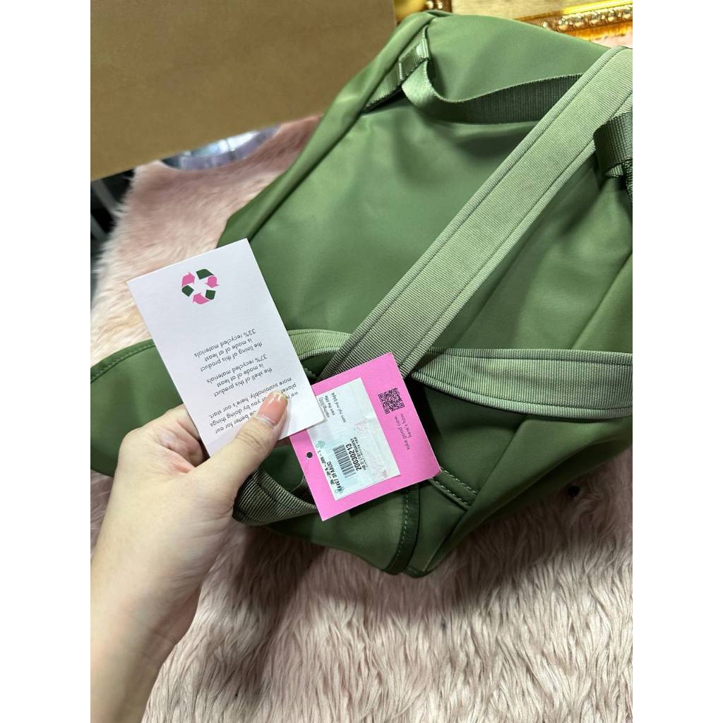 ORIG & IMPORTED KS The Little Better Sam Nylon Medium Backpack Bag in Sapling Green
