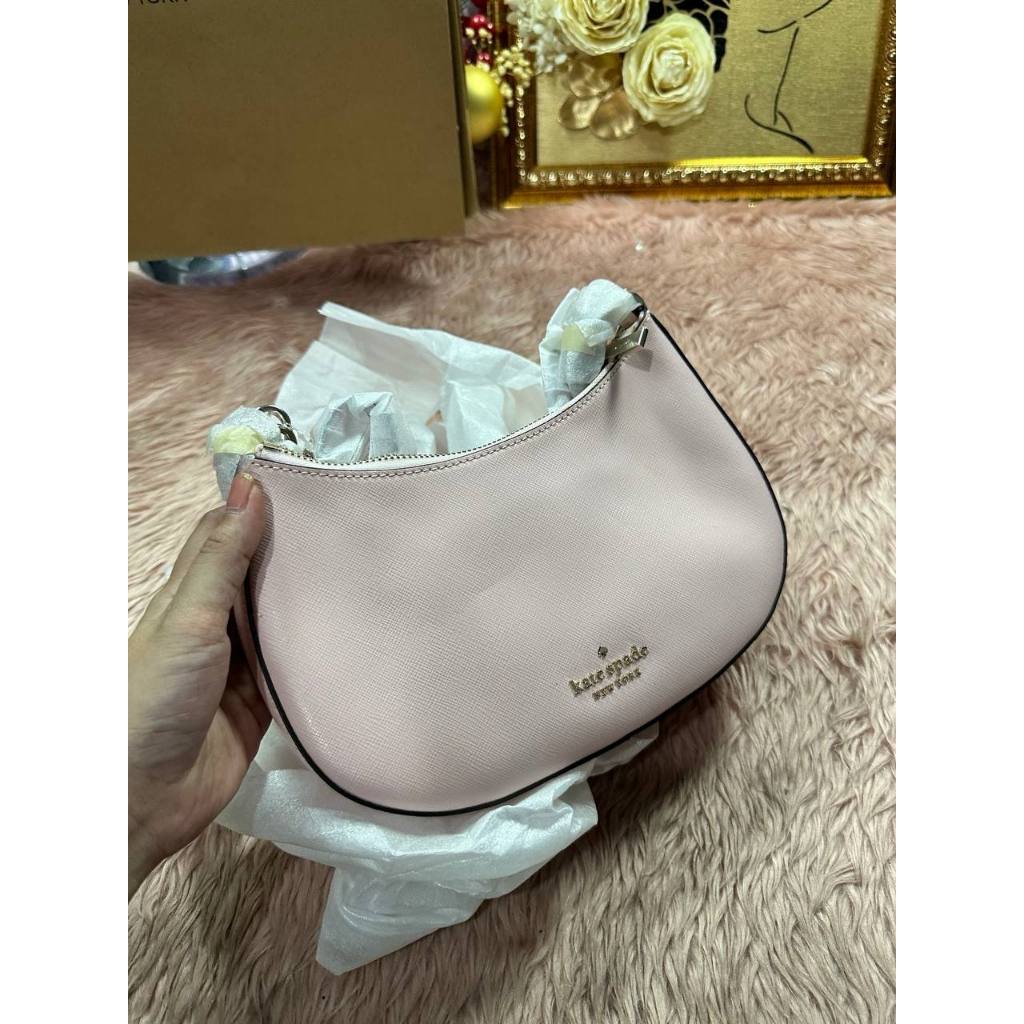 ORIG & IMPORTED KS Staci Moon Hobo Shoulder Crossbody Bag Pink