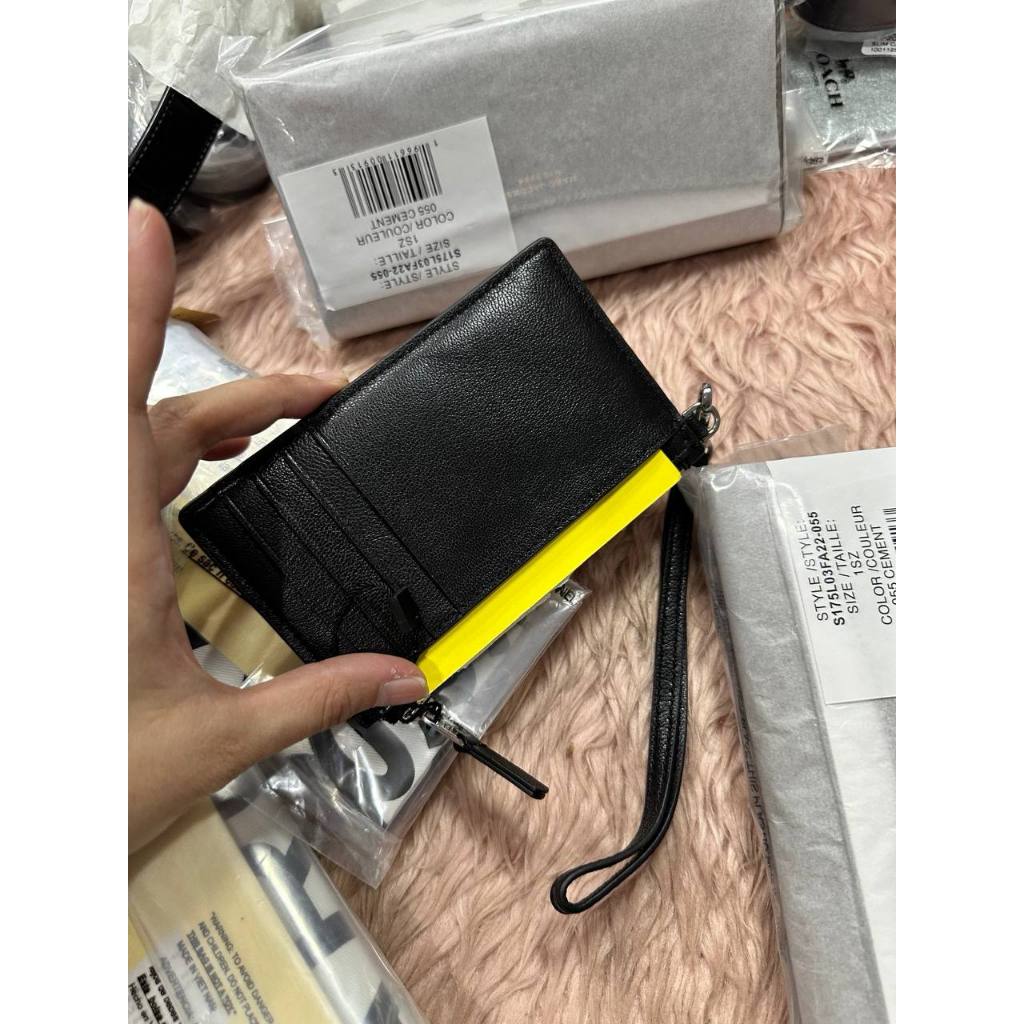 ORIG & IMPORTED MJ The Top Zip Wristlet Wallet Taupe / Black