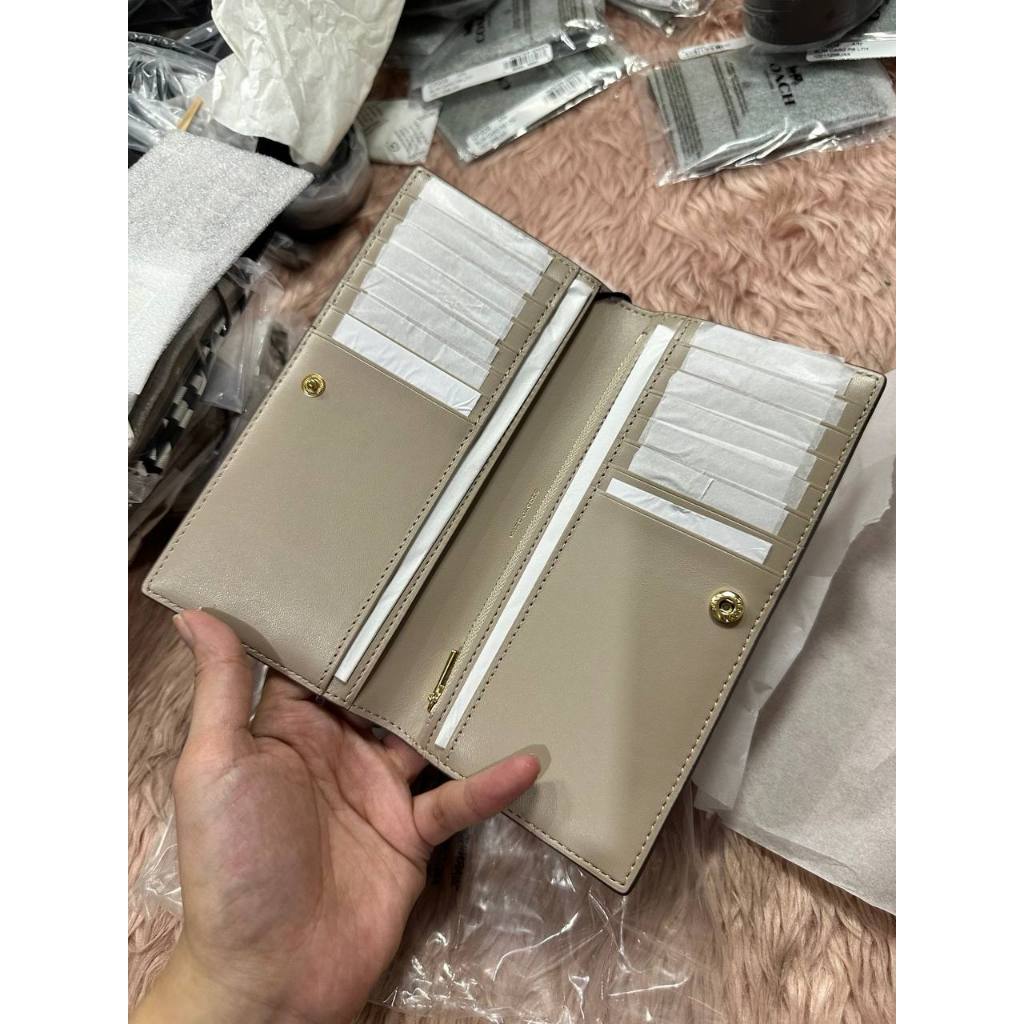 ORIG & IMPORTED MJ The Slim 84 Bifold Long Wallet Black Taupe