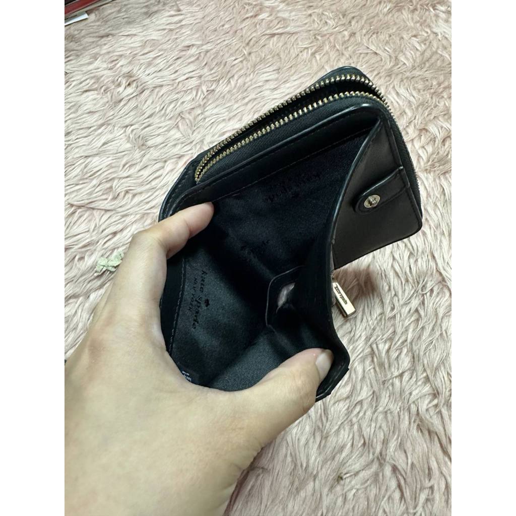 ORIG Preloved KS Minnie Mouse Zip Around Black Small Wallet