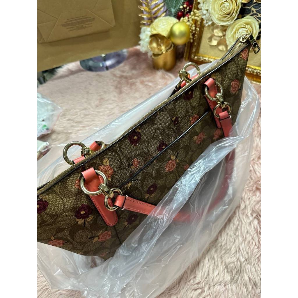 ORIG Preloved CCH Ava Tote Large Floral Brown Bag
