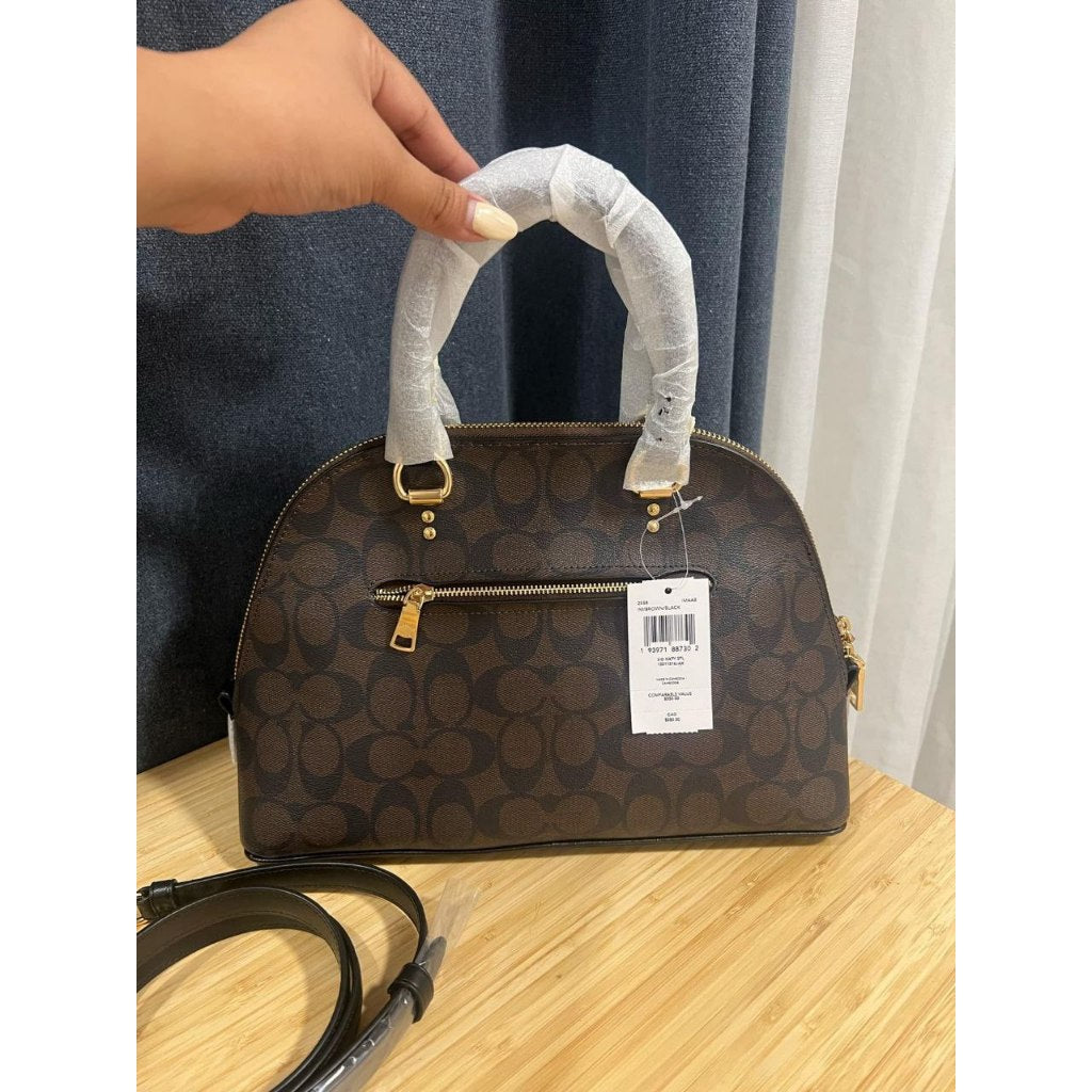 ORIG & IMPORTED CCH Katy Satchel In Signature Canvas Brown Bag